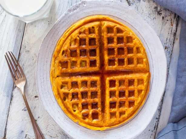 Fluffy Whole-Grain Sweet Potato Waffles